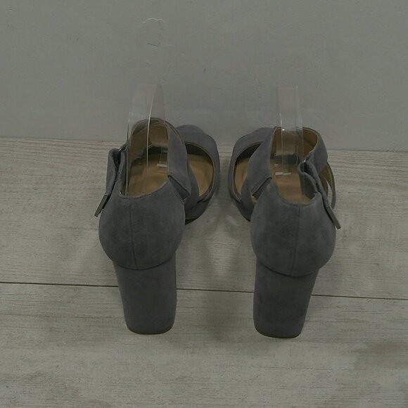 Sexy Naturalizer Adrie Retro Strappy Gray Suede High Block Heel Size 10 W | Wide - Picture 9 of 14